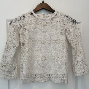 Cream Crochet Kids Blouse-Gorgeous!
